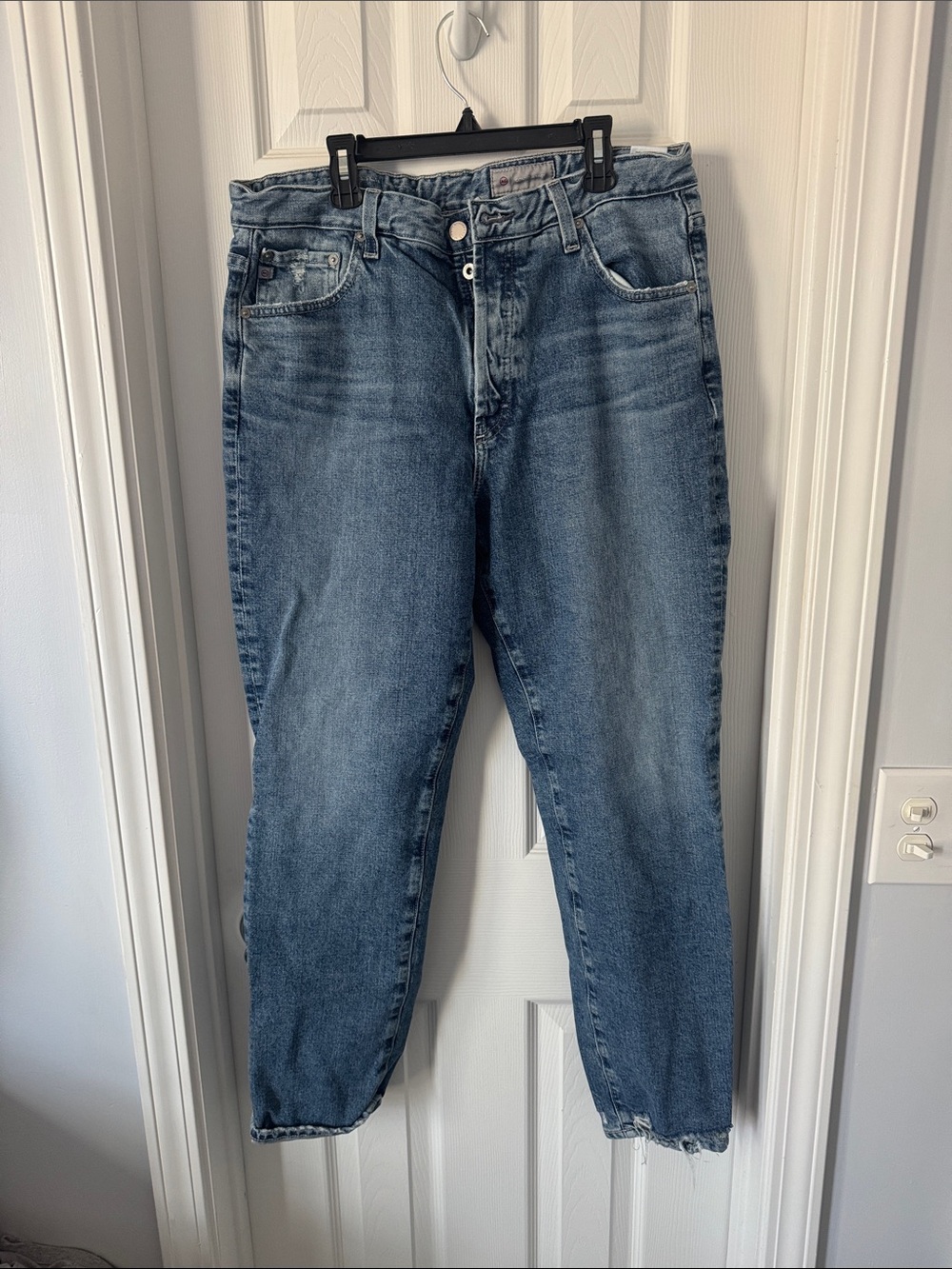 Ag Adriano Goldschmied Men's Straight Jeans in Medium Blue Wash